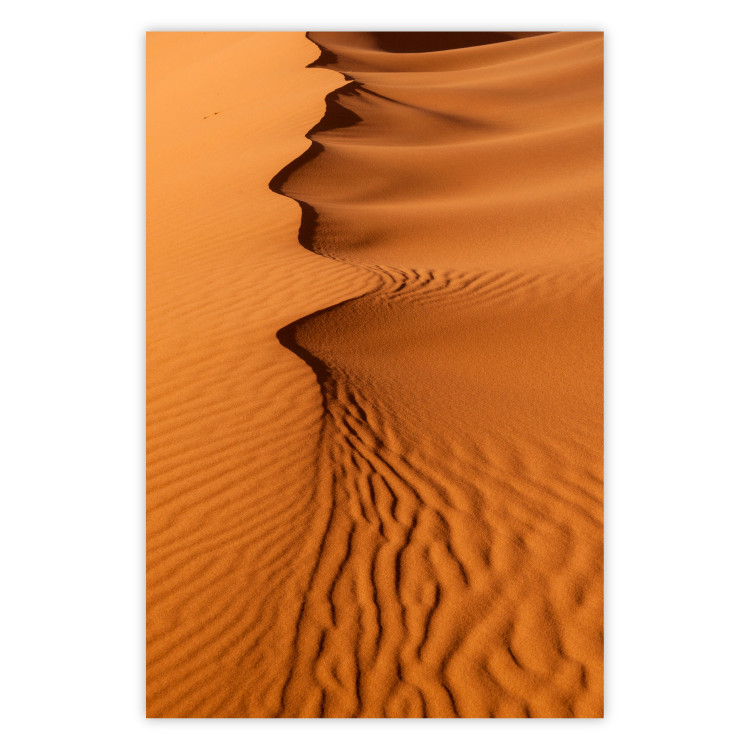 Poster Sandy Shapes - orange-brown desert landscape in Morocco 116515