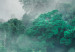 Wall Poster Never stop exploring - landscape of forest trees amidst fog and white text 117015 additionalThumb 9