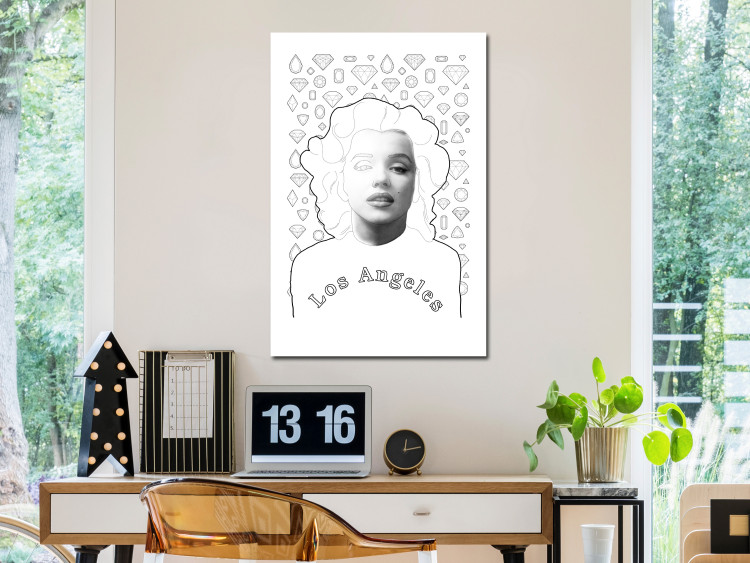 Canvas Art Print Marylin Monroe - LA pop art star on a diamond background 117415 additionalImage 3
