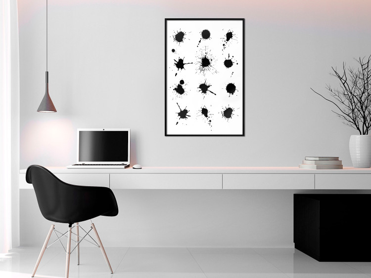 Poster Twelve Spots - simple black and white composition in ink blots 117915 additionalImage 5