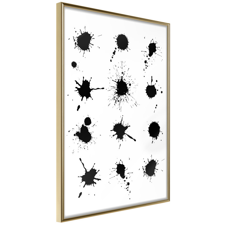 Poster Twelve Spots - simple black and white composition in ink blots 117915 additionalImage 12