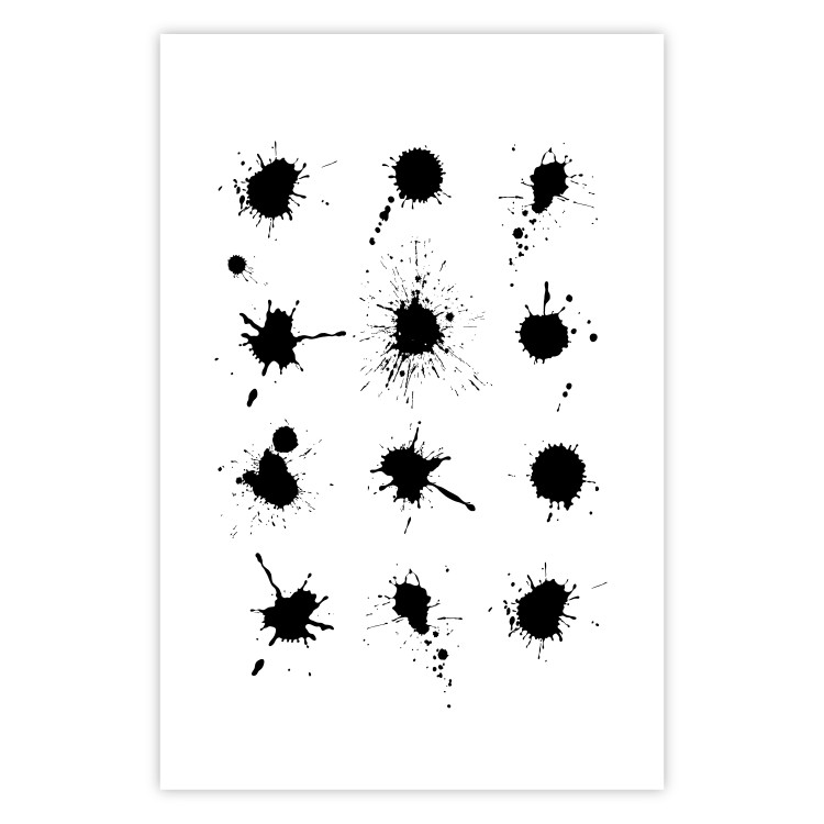 Poster Twelve Spots - simple black and white composition in ink blots 117915 additionalImage 25