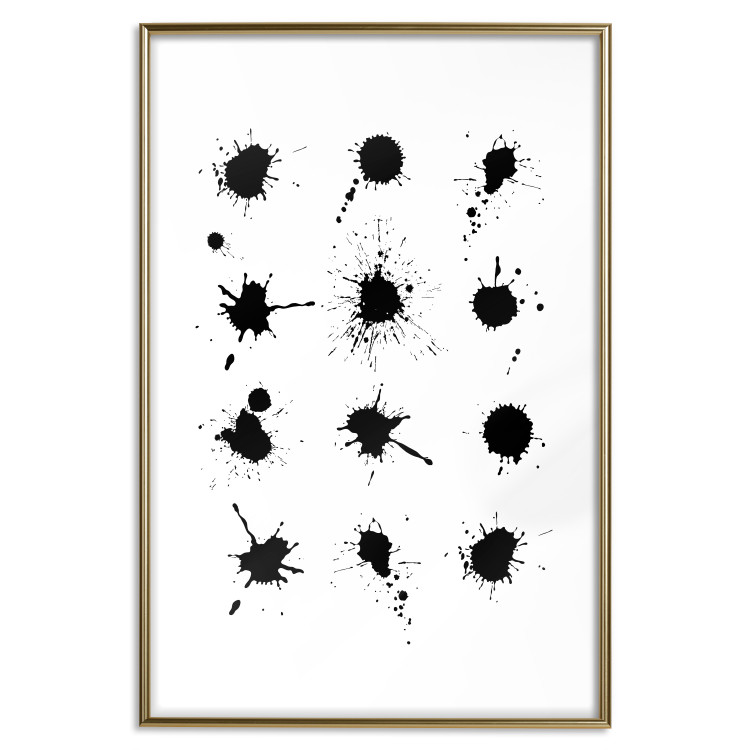 Poster Twelve Spots - simple black and white composition in ink blots 117915 additionalImage 14