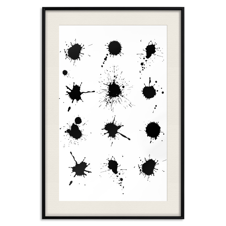 Poster Twelve Spots - simple black and white composition in ink blots 117915 additionalImage 18