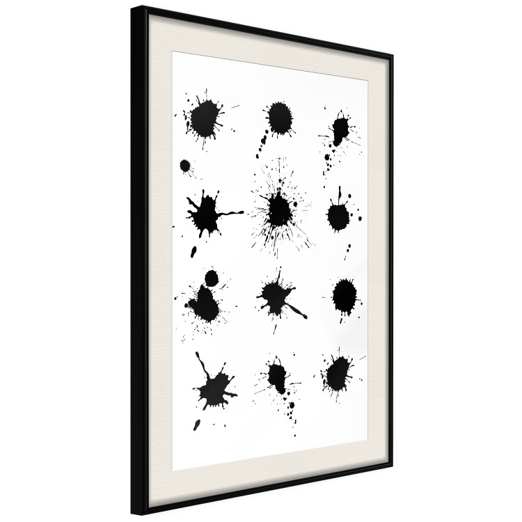 Poster Twelve Spots - simple black and white composition in ink blots 117915 additionalImage 3