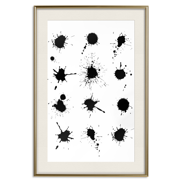 Poster Twelve Spots - simple black and white composition in ink blots 117915 additionalImage 19