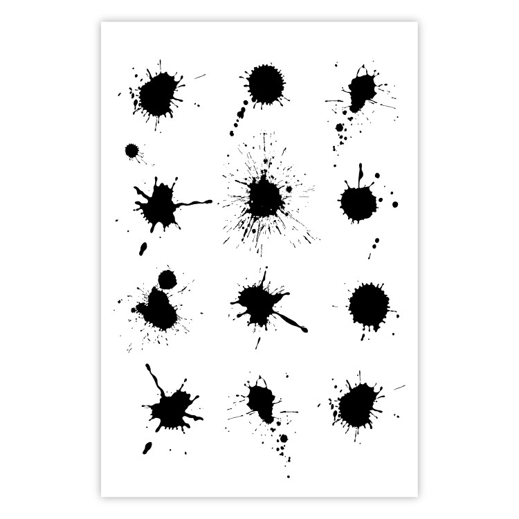 Poster Twelve Spots - simple black and white composition in ink blots 117915