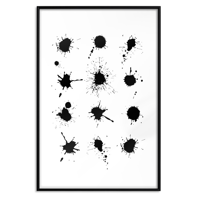 Poster Twelve Spots - simple black and white composition in ink blots 117915 additionalImage 15