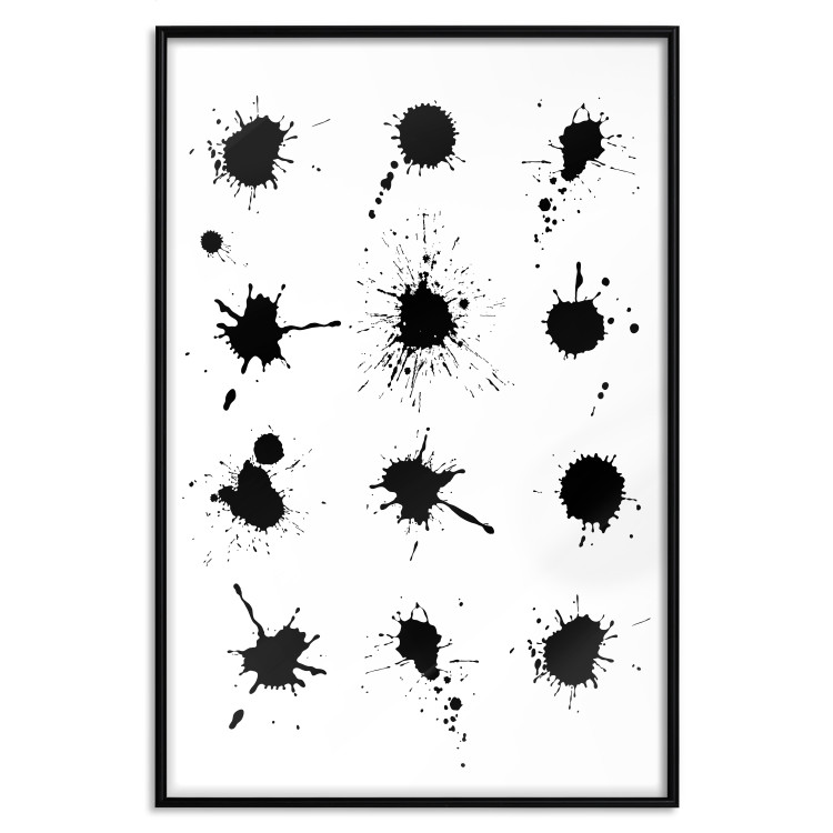 Poster Twelve Spots - simple black and white composition in ink blots 117915 additionalImage 24