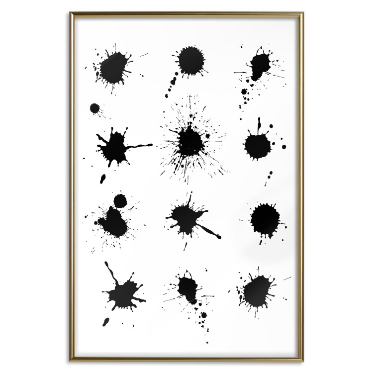 Poster Twelve Spots - simple black and white composition in ink blots 117915 additionalImage 20