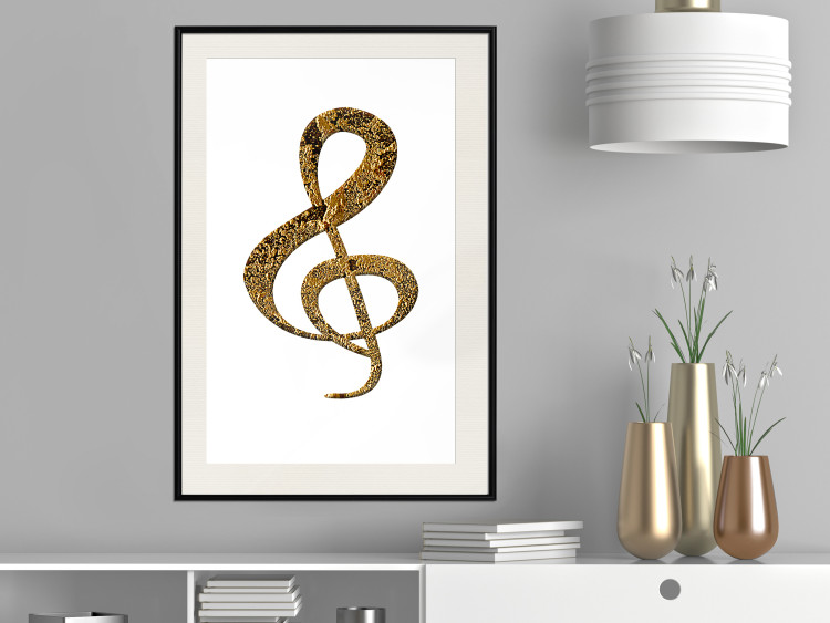 Poster Violin Clef - musical composition with a graphic symbol on white 118315 additionalImage 22