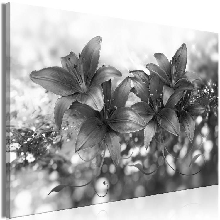Canvas Print Charm of Flowers (1-part) - Elegance in Black and White Colors 118415 additionalImage 2