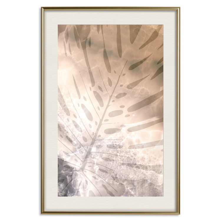 Poster Amber Monstera - warm abstraction with a tropical plant leaf 121915 additionalImage 20