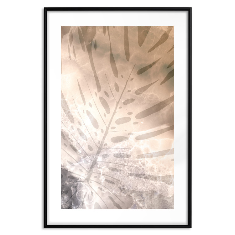 Poster Amber Monstera - warm abstraction with a tropical plant leaf 121915 additionalImage 19