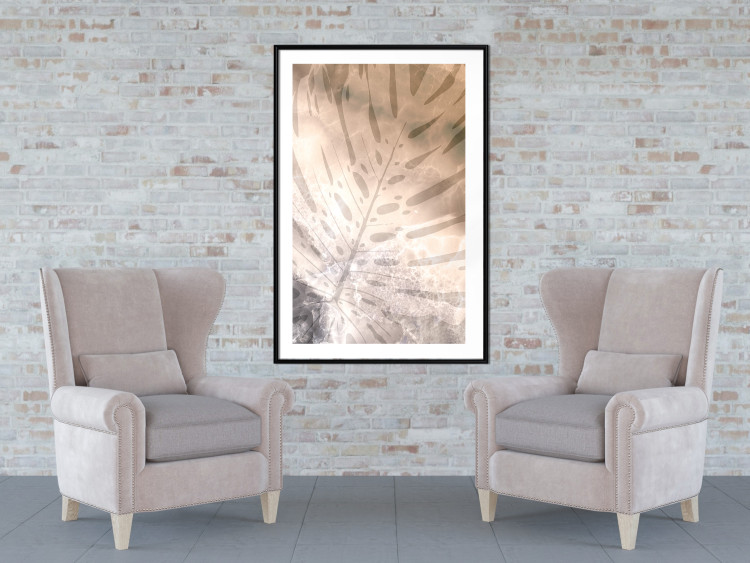 Poster Amber Monstera - warm abstraction with a tropical plant leaf 121915 additionalImage 4