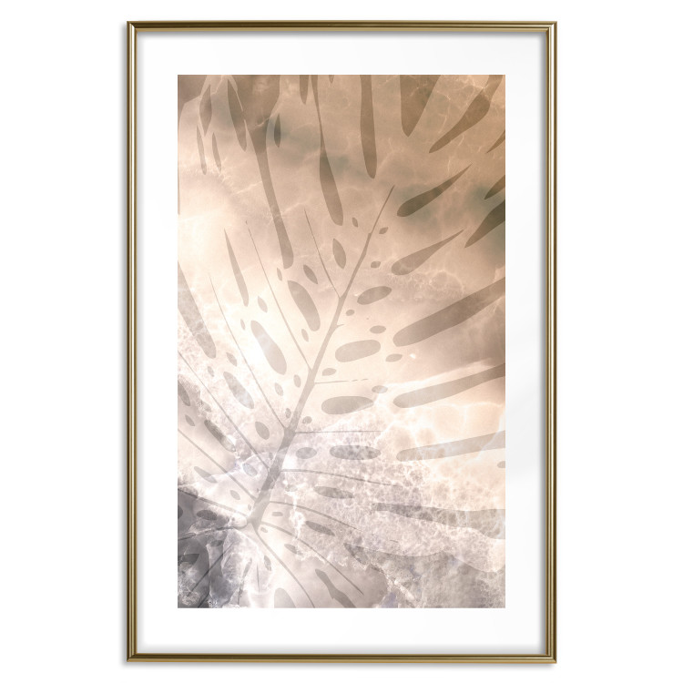 Poster Amber Monstera - warm abstraction with a tropical plant leaf 121915 additionalImage 14