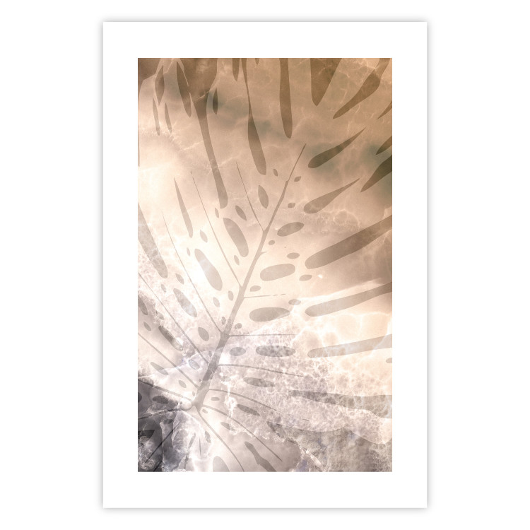 Poster Amber Monstera - warm abstraction with a tropical plant leaf 121915 additionalImage 25