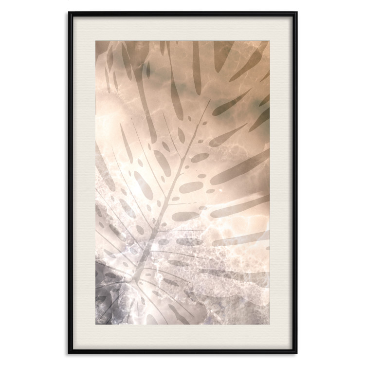 Poster Amber Monstera - warm abstraction with a tropical plant leaf 121915 additionalImage 17