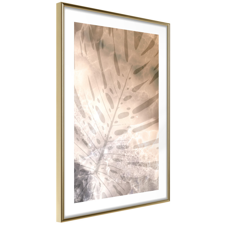 Poster Amber Monstera - warm abstraction with a tropical plant leaf 121915 additionalImage 8