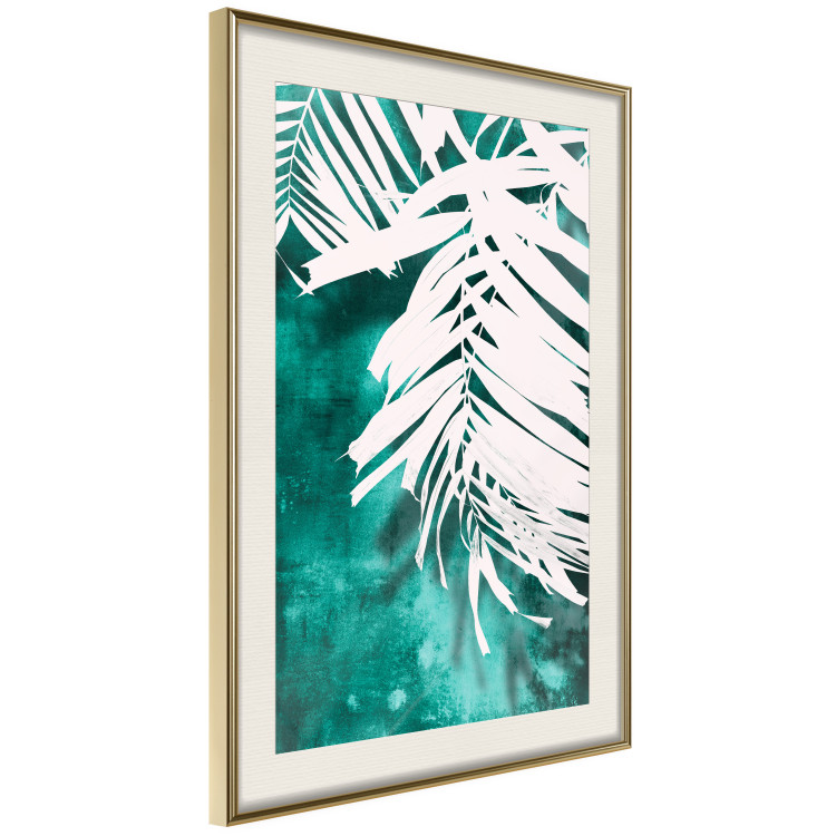 Poster Emerald Shade - plant texture of white leaves on a green background 122315 additionalImage 6