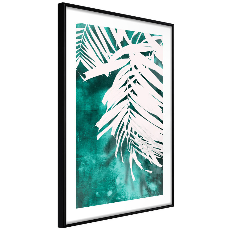 Poster Emerald Shade - plant texture of white leaves on a green background 122315 additionalImage 12