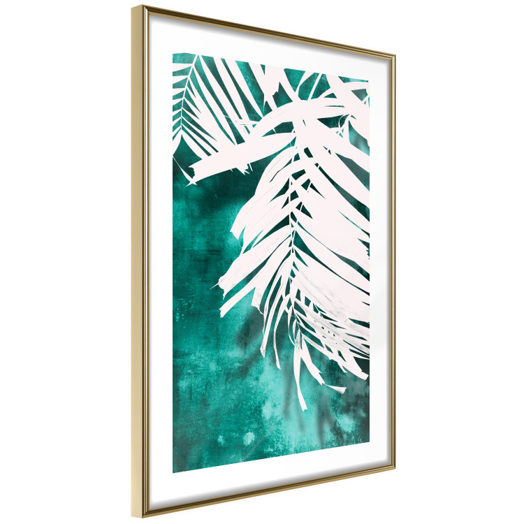 Poster Emerald Shade - plant texture of white leaves on a green background 122315 additionalImage 11