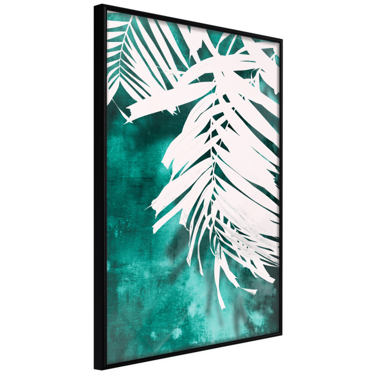 Poster Emerald Shade - plant texture of white leaves on a green background 122315 additionalImage 10