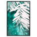 Poster Emerald Shade - plant texture of white leaves on a green background 122315 additionalThumb 24
