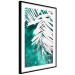 Poster Emerald Shade - plant texture of white leaves on a green background 122315 additionalThumb 12