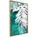 Poster Emerald Shade - plant texture of white leaves on a green background 122315 additionalThumb 13