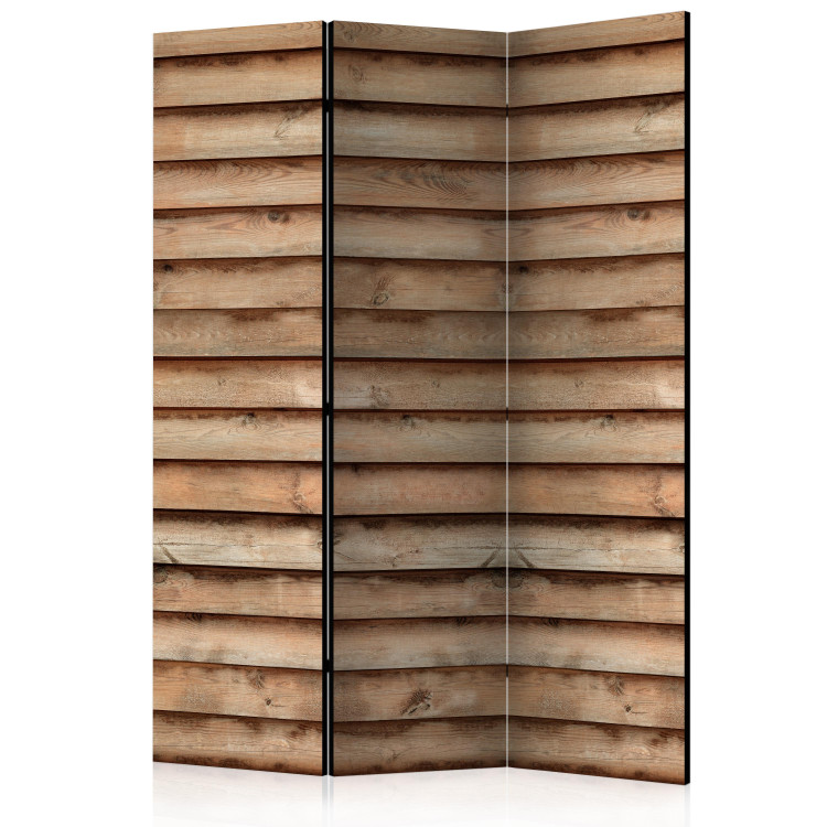 Folding Screen Desert Meridian - texture of brown wooden planks with knots 123015