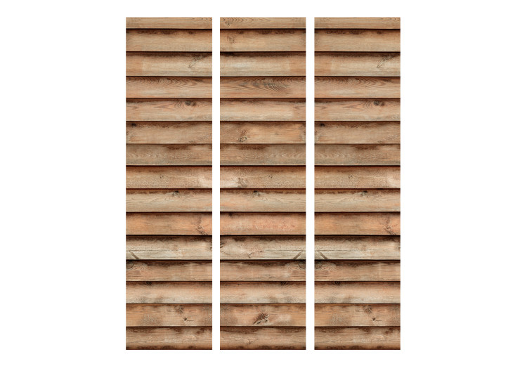 Folding Screen Desert Meridian - texture of brown wooden planks with knots 123015 additionalImage 3