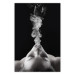 Poster Smoke Cloud - black and white female face with smoke coming out of mouth 123615