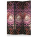 Room Divider Harmony of Detail (3-piece) - oriental Mandala in shades of pink 124115
