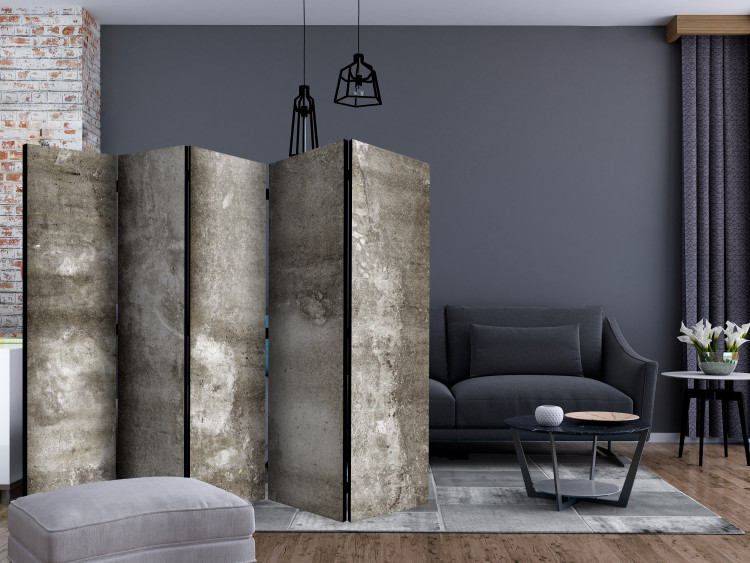 Room Divider Screen Cold Concrete II (5-piece) - industrial background in shades of gray 124315 additionalImage 4
