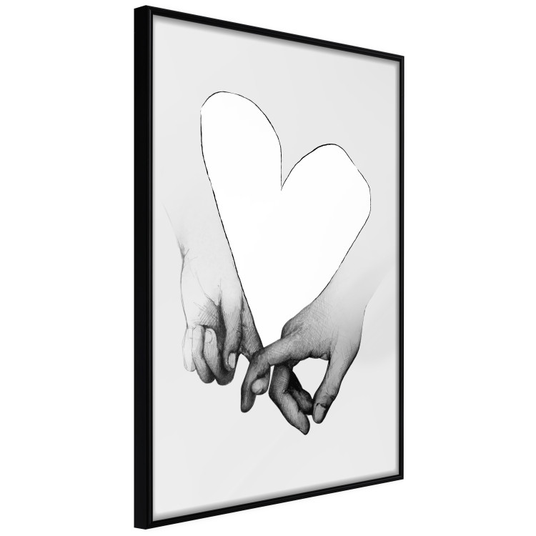 Poster Our Space - black and white clasped hands forming a heart 125415 additionalImage 12