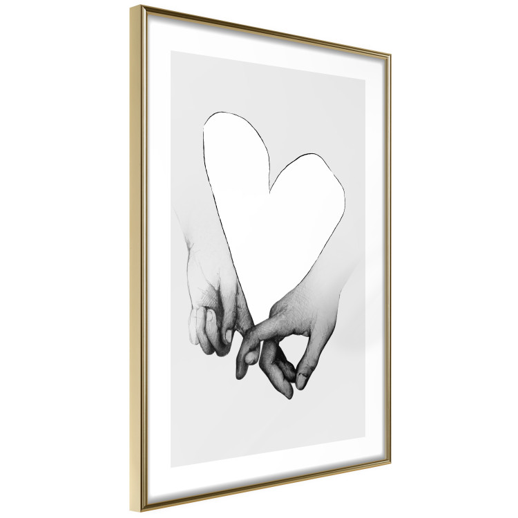 Poster Our Space - black and white clasped hands forming a heart 125415 additionalImage 8