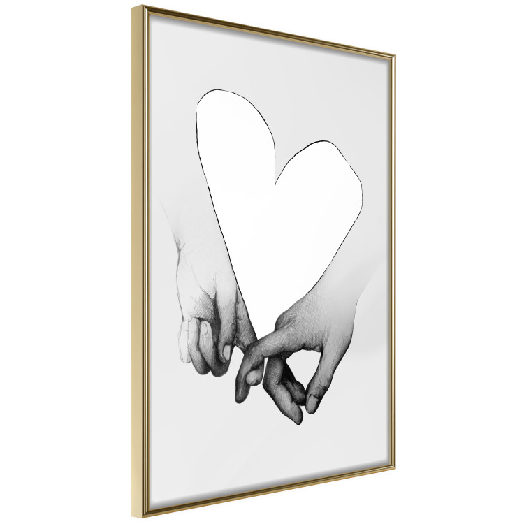 Poster Our Space - black and white clasped hands forming a heart 125415 additionalImage 14