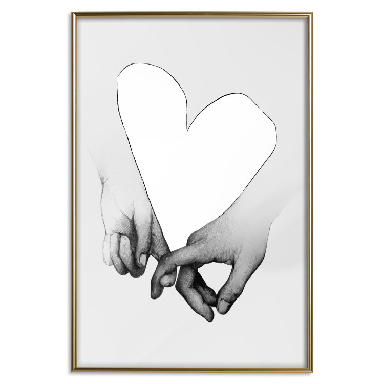 Poster Our Space - black and white clasped hands forming a heart 125415 additionalImage 20