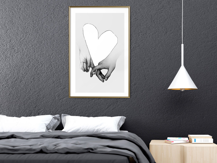 Poster Our Space - black and white clasped hands forming a heart 125415 additionalImage 15