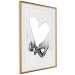 Poster Our Space - black and white clasped hands forming a heart 125415 additionalThumb 2
