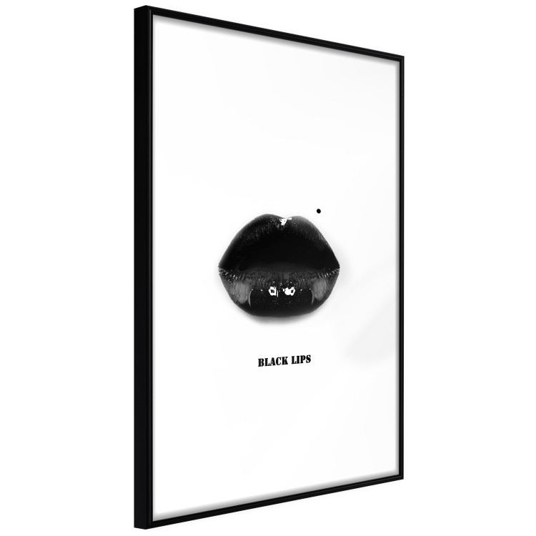 Wall Poster Dark Lips - black lips and English text on a white background 125915 additionalImage 11