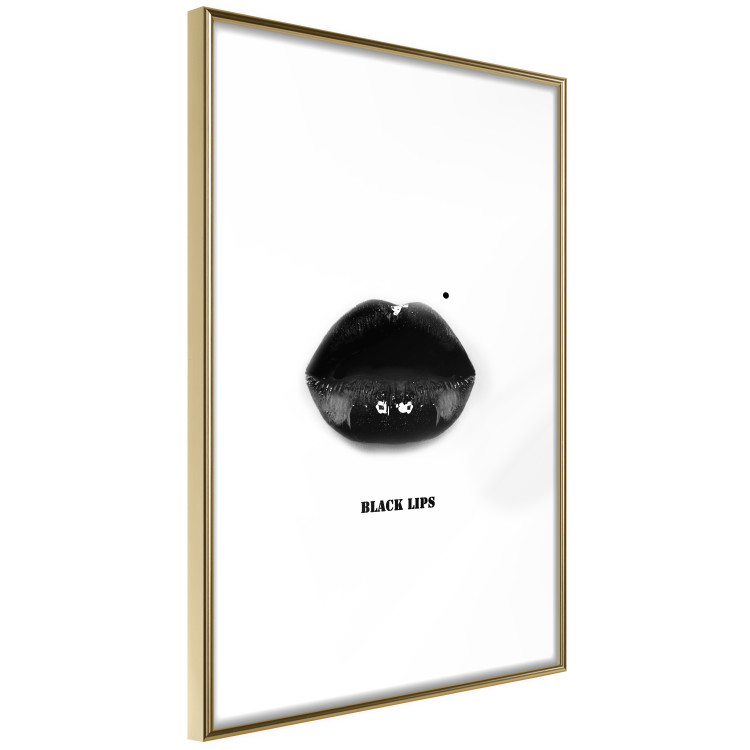 Wall Poster Dark Lips - black lips and English text on a white background 125915 additionalImage 8