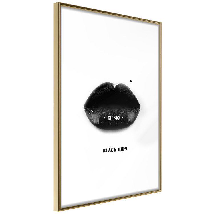 Wall Poster Dark Lips - black lips and English text on a white background 125915 additionalImage 14