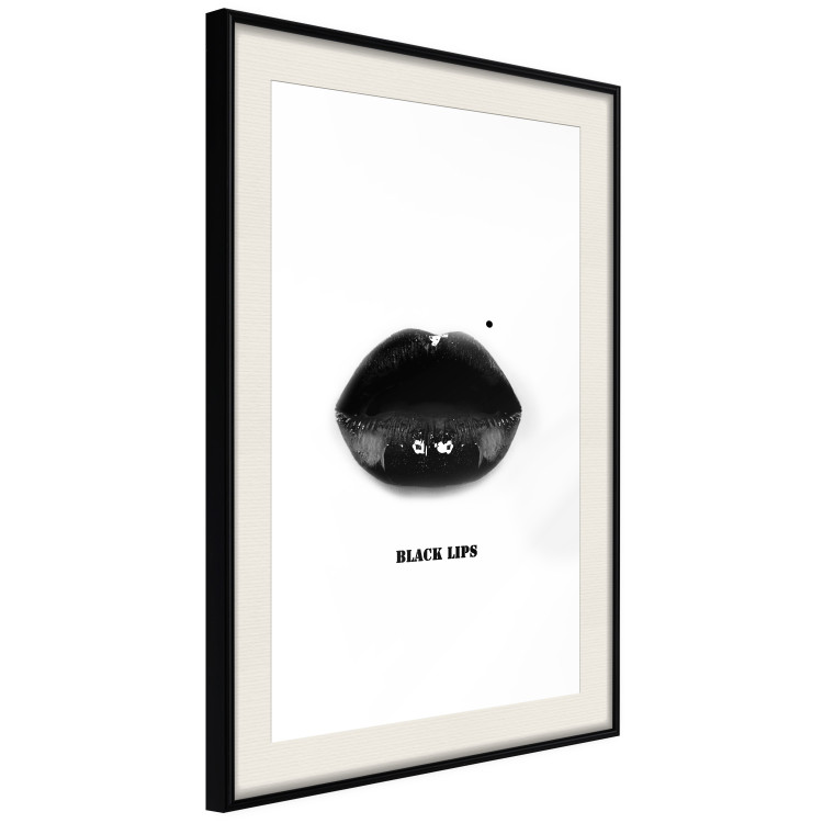 Wall Poster Dark Lips - black lips and English text on a white background 125915 additionalImage 3