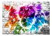 Photo Wallpaper Mural - abstract with a colourful lion on a white brick-textured background 126815 additionalThumb 1