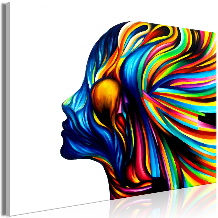 Canvas Rainbow Hair (1-part) wide - abstraction with a silhouette of a woman 127315 additionalImage 2