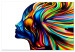 Canvas Rainbow Hair (1-part) wide - abstraction with a silhouette of a woman 127315