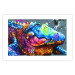 Poster Colorful Alligator - colorful abstract animal on a blue background 127415 additionalThumb 19