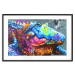 Poster Colorful Alligator - colorful abstract animal on a blue background 127415 additionalThumb 15